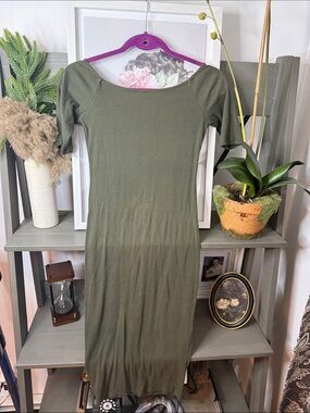 Heart Hips Olive Green Maxi Knit Dress